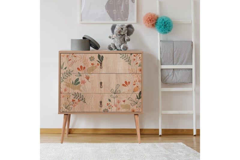 Bertoaria Byrå 80x89 cm Brun - Hanah Home - Förvaring - Förvaringsmöbler - Byrå