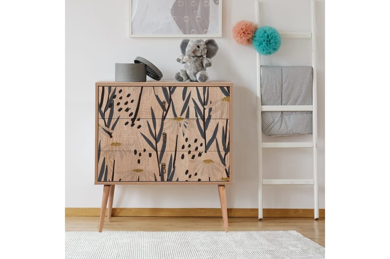 Bertoaria Byrå 80x89 cm Brun - Hanah Home - Förvaring - Förvaringsmöbler - Byrå