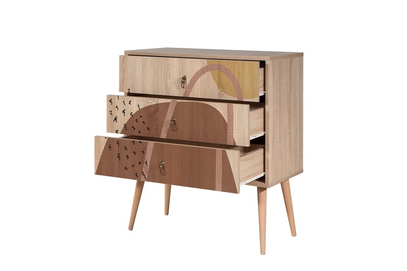 Bertoaria Byrå 80x89 cm Brun - Hanah Home - Förvaring - Förvaringsmöbler - Byrå