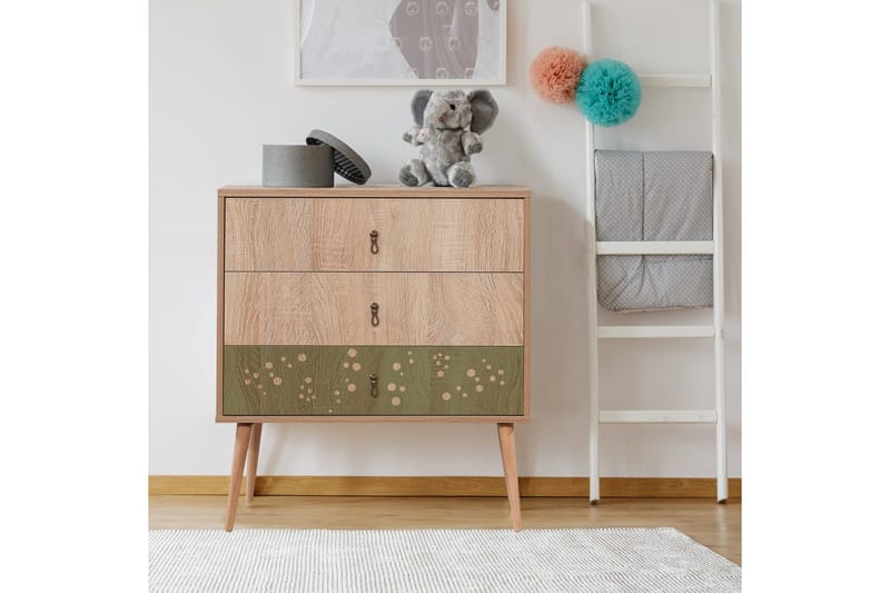 Bertoaria Byrå 80x89 cm Brun - Hanah Home - Förvaring - Förvaringsmöbler - Byrå