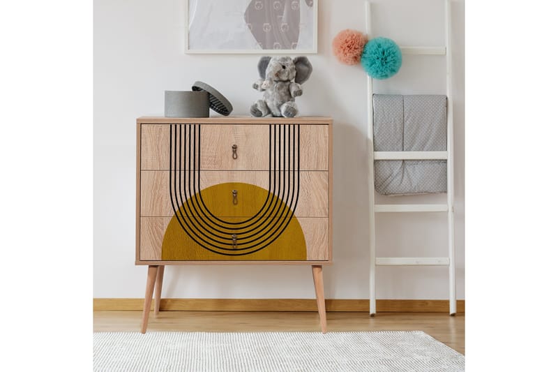 Bertoaria Byrå 80x89 cm Brun - Hanah Home - Förvaring - Förvaringsmöbler - Byrå