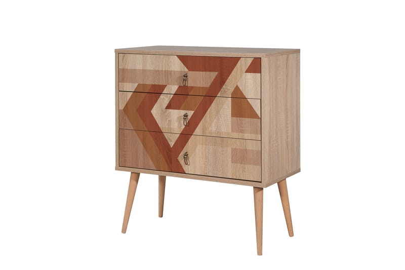 Bertoaria Byrå 80x89 cm Brun - Hanah Home - Förvaring - Förvaringsmöbler - Byrå