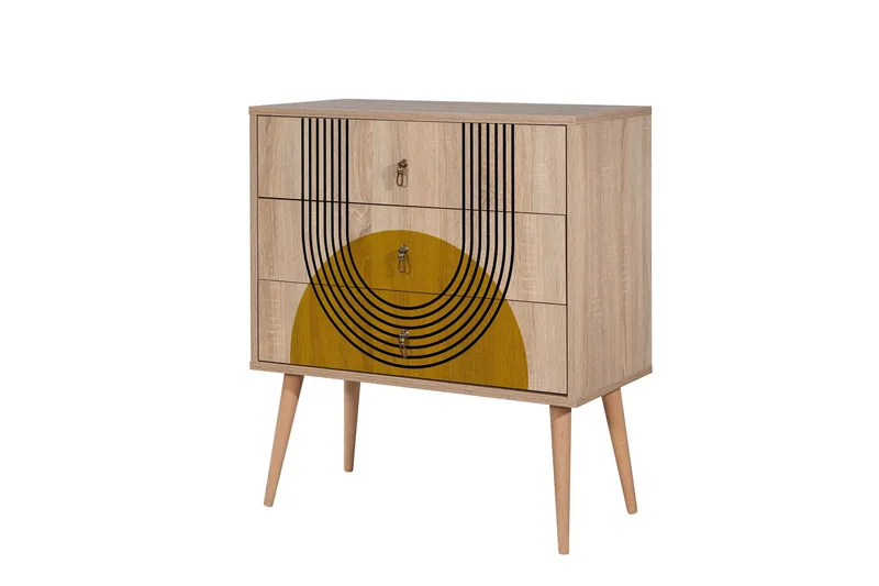 Bertoaria Byrå 80x89 cm Brun, Hanah Home