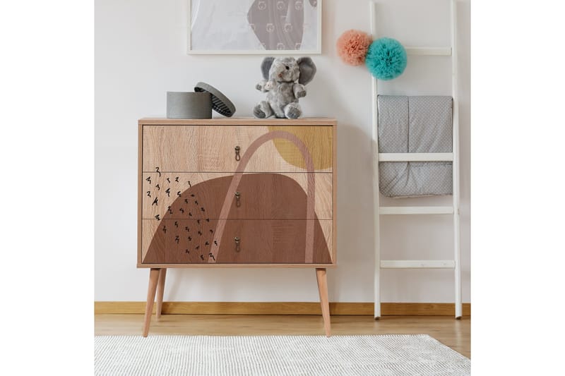 Bertoaria Byrå 80x89 cm Brun - Hanah Home - Förvaring - Förvaringsmöbler - Byrå