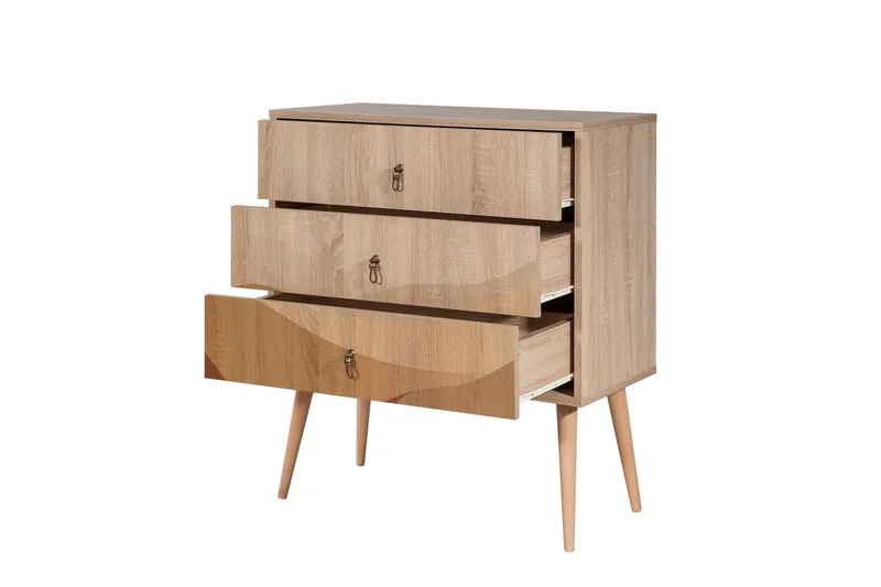 Bertoaria Byrå 80x89 cm Brun - Hanah Home - Förvaring - Förvaringsmöbler - Byrå