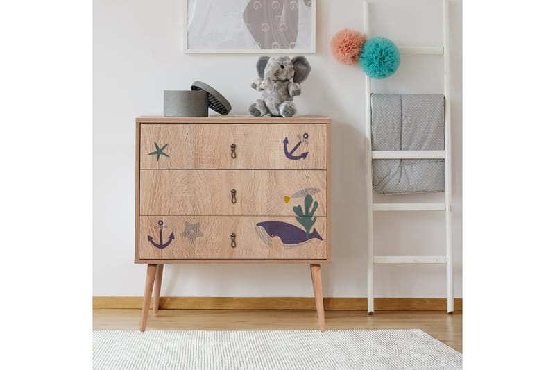 Bertoaria Byrå 80x89 cm Brun - Hanah Home - Förvaring - Förvaringsmöbler - Byrå