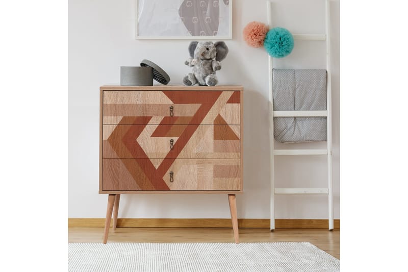 Bertoaria Byrå 80x89 cm Brun - Hanah Home - Förvaring - Förvaringsmöbler - Byrå