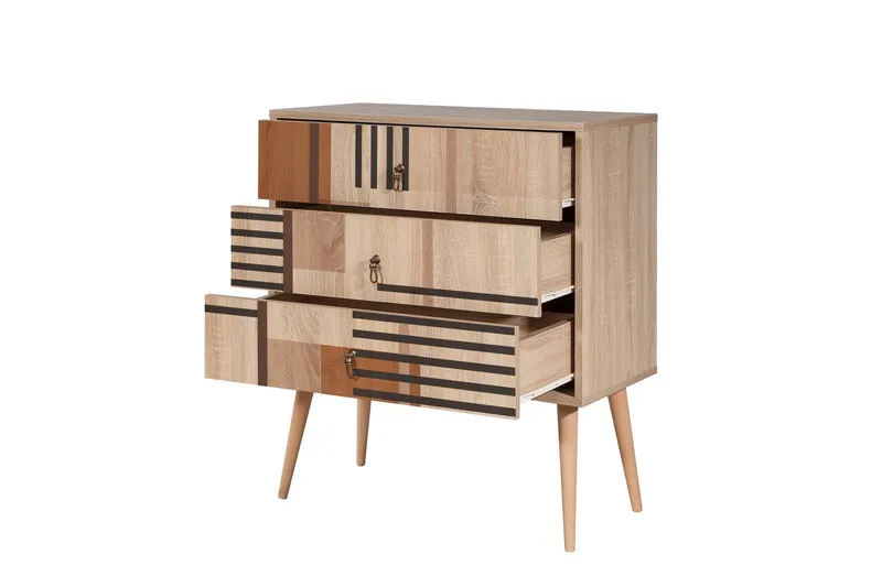 Bertoaria Byrå 80x89 cm Brun - Hanah Home - Förvaring - Förvaringsmöbler - Byrå