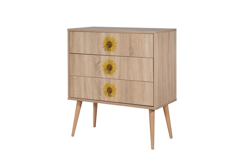 Bertoaria Byrå 80x89 cm Brun - Hanah Home - Förvaring - Förvaringsmöbler - Byrå