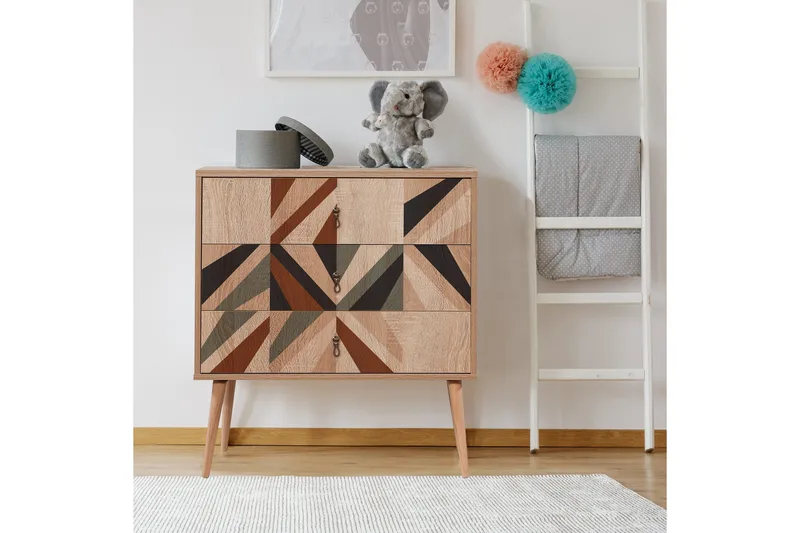 Bertoaria Byrå 80x89 cm Brun - Hanah Home - Förvaring - Förvaringsmöbler - Byrå