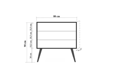 Bertoaria Byrå 80x89 cm Brun - Hanah Home - Förvaring - Förvaringsmöbler - Byrå