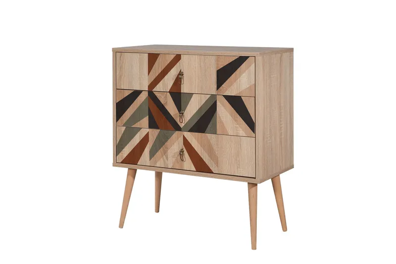 Bertoaria Byrå 80x89 cm Brun - Hanah Home - Förvaring - Förvaringsmöbler - Byrå