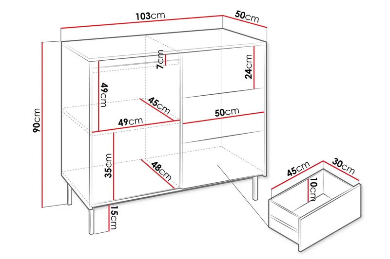 Bjurholm Byrå 103 cm - Beige - Förvaring - Förvaringsmöbler - Byrå
