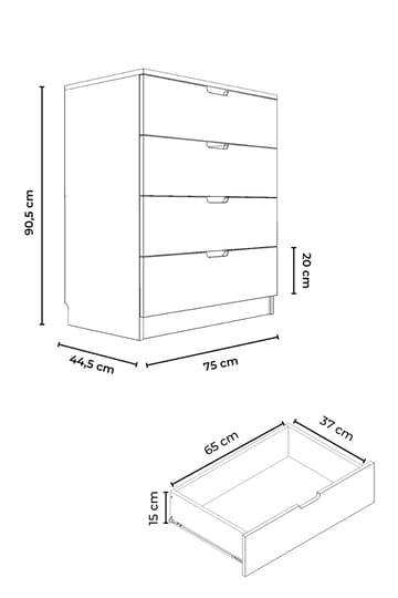 Boran Byrå 75 cm - Förvaring - Förvaringsmöbler - Byrå