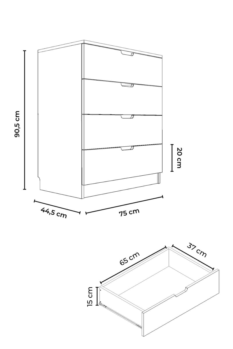 Boran Byrå 75 cm - Förvaring - Förvaringsmöbler - Byrå