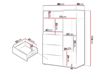 Buhan Highboard - Beige/Brun - Förvaring - Förvaringsmöbler - Byrå