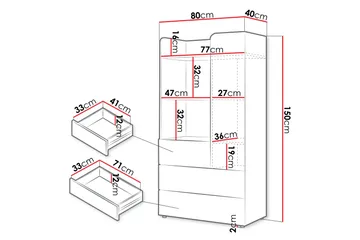 Buhan Highboard - Beige/Brun - Förvaring - Förvaringsmöbler - Byrå