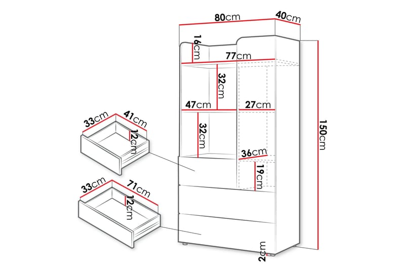 Buhan Highboard - Beige/Brun - Förvaring - Förvaringsmöbler - Byrå