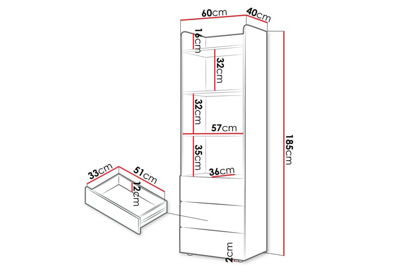 Buhan Highboard - Beige/Brun - Förvaring - Förvaringsmöbler - Byrå