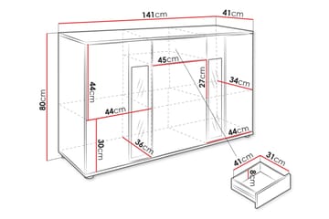 Bunta Skänk 141x41 cm - Brun - Förvaring - Förvaringsmöbler - Skänkar & sideboards
