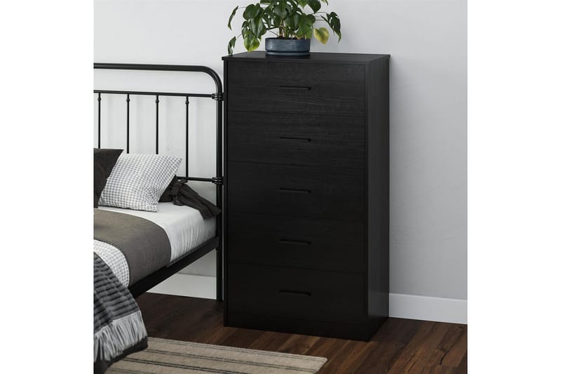 Byrå BrEZ 71x40x126 cm, Svart ek - 71x40x126 cm, Svart ek - Förvaring - Förvaringsmöbler - Byrå