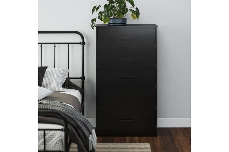 Byrå BrEZ 71x40x126 cm, Svart ek - 71x40x126 cm, Svart ek - Förvaring - Förvaringsmöbler - Byrå