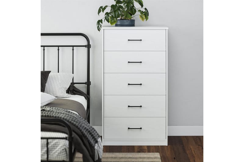 Byrå BrEZ 71x40x126 cm, Vit - 71x40x126 cm, Vit - Förvaring - Förvaringsmöbler - Byrå