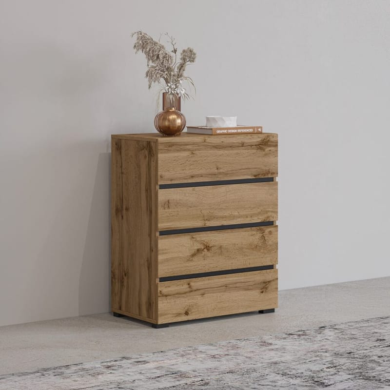 Byrå Cross med 4 lådor - Wotan Ek - Förvaring - Förvaringsmöbler - Byrå