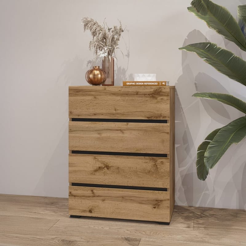 Byrå Cross med 4 lådor - Wotan Ek - Förvaring - Förvaringsmöbler - Byrå