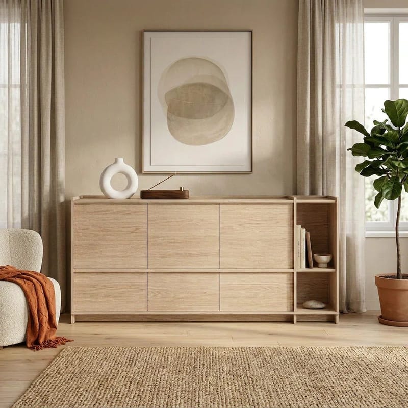 Byrå Deyloris 190 cm - ljust naturträ - Förvaring - Förvaringsmöbler - Skänkar & sideboards