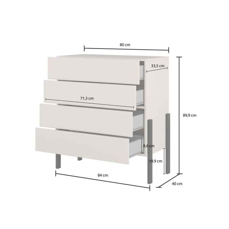 Byrå Jukon S med 4 Lådor - Förvaring - Förvaringsmöbler - Byrå