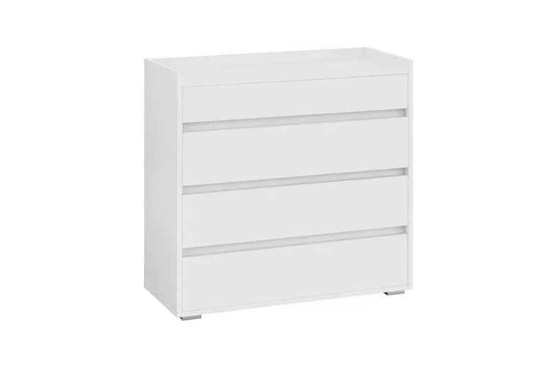 Byrå Kosmo Vit, 4 lådor, Vit, 4 lådor
