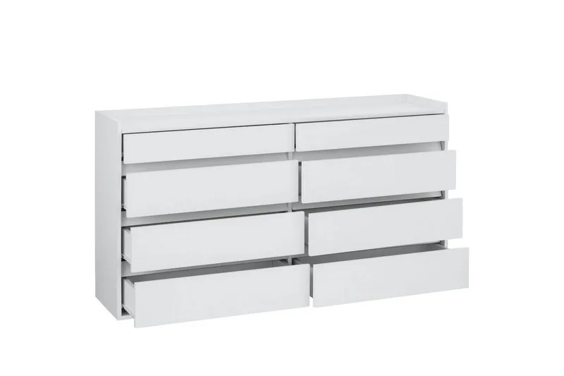 Byrå Kosmo Vit, 8 lådor - Vit, 8 lådor - Förvaring - Förvaringsmöbler - Byrå