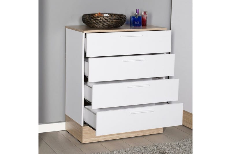 Byrå Matul Ek / Vit - Mediumfärgat trä/Vit - Förvaring - Förvaringsmöbler - Byrå