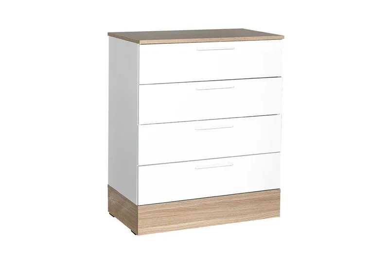 Byrå Matul Ek / Vit, Mediumfärgat trä/Vit