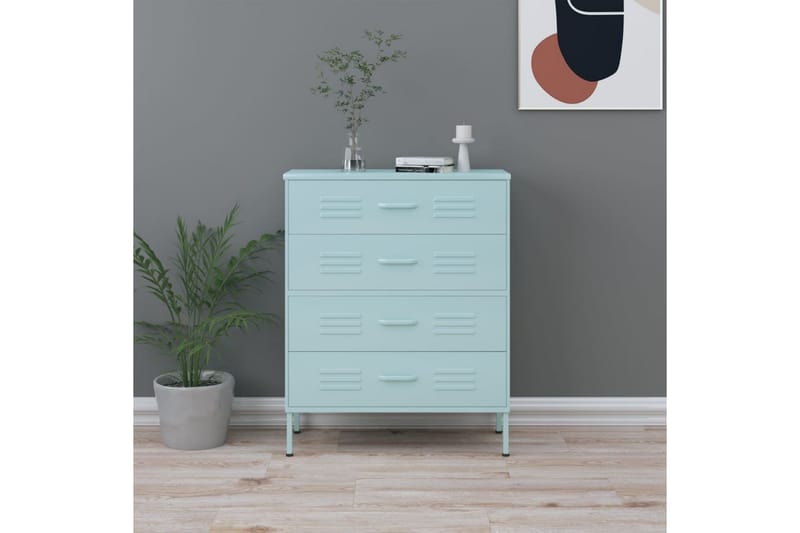 Byrå mintgrön 80x35x101,5 cm stål - Grön - Förvaring - Förvaringsmöbler - Byrå
