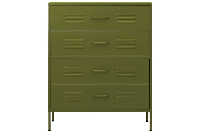 Byrå olivgrön 80x35x101,5 cm stål - Grön - Förvaring - Förvaringsmöbler - Byrå