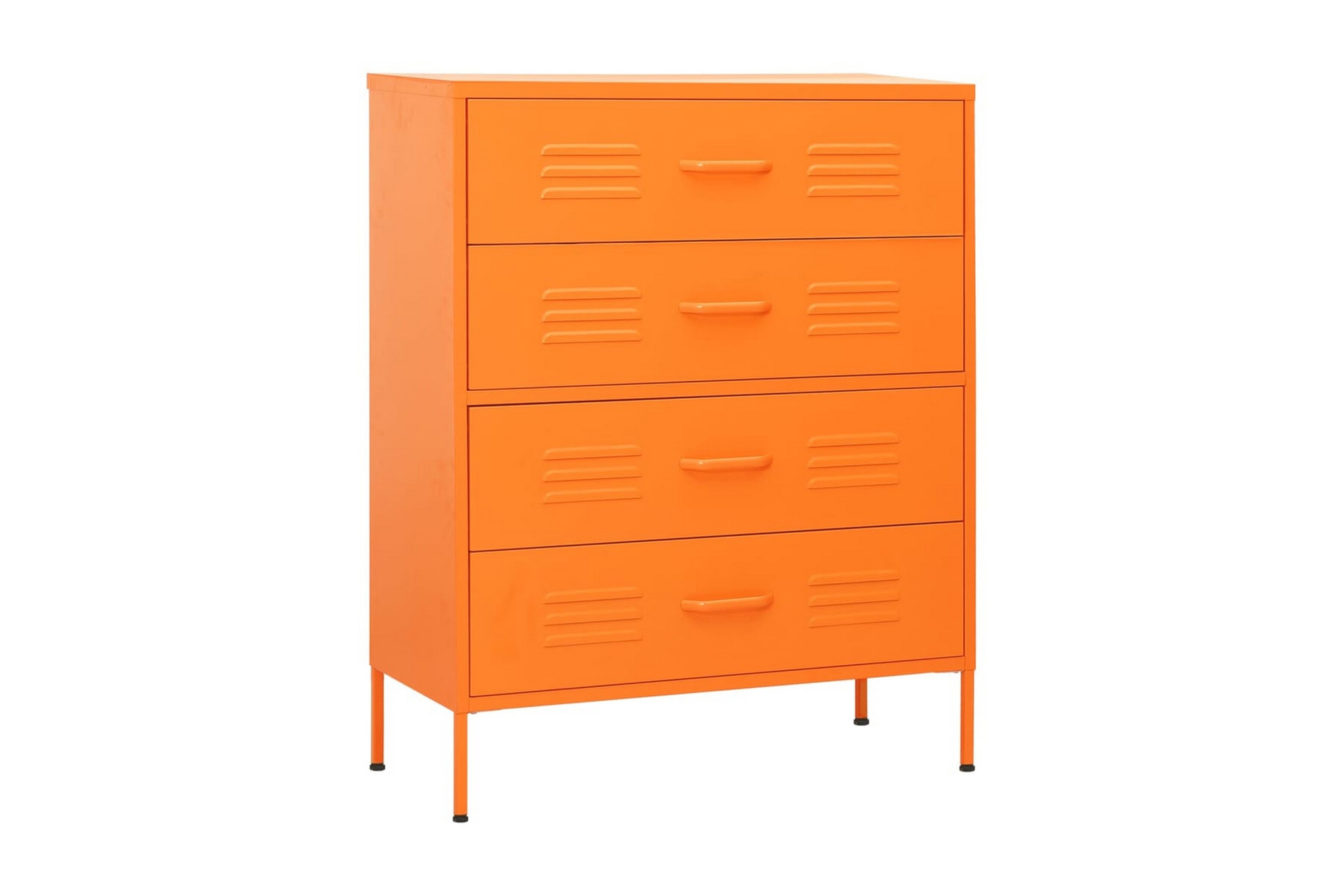 Byrå orange 80x35x101,5 cm stål – Orange