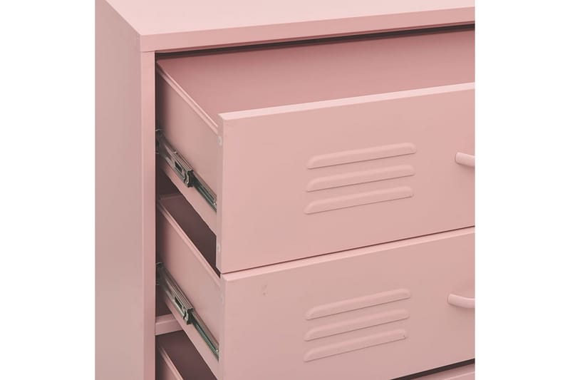 Byrå rosa 80x35x101,5 cm stål - Rosa - Förvaring - Förvaringsmöbler - Byrå
