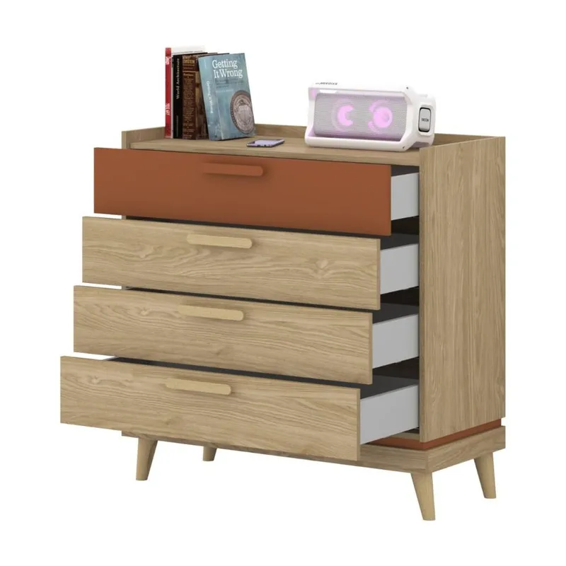 Byrå Scandi med 4 lådor - Oljerad Ek - Förvaring - Förvaringsmöbler - Byrå