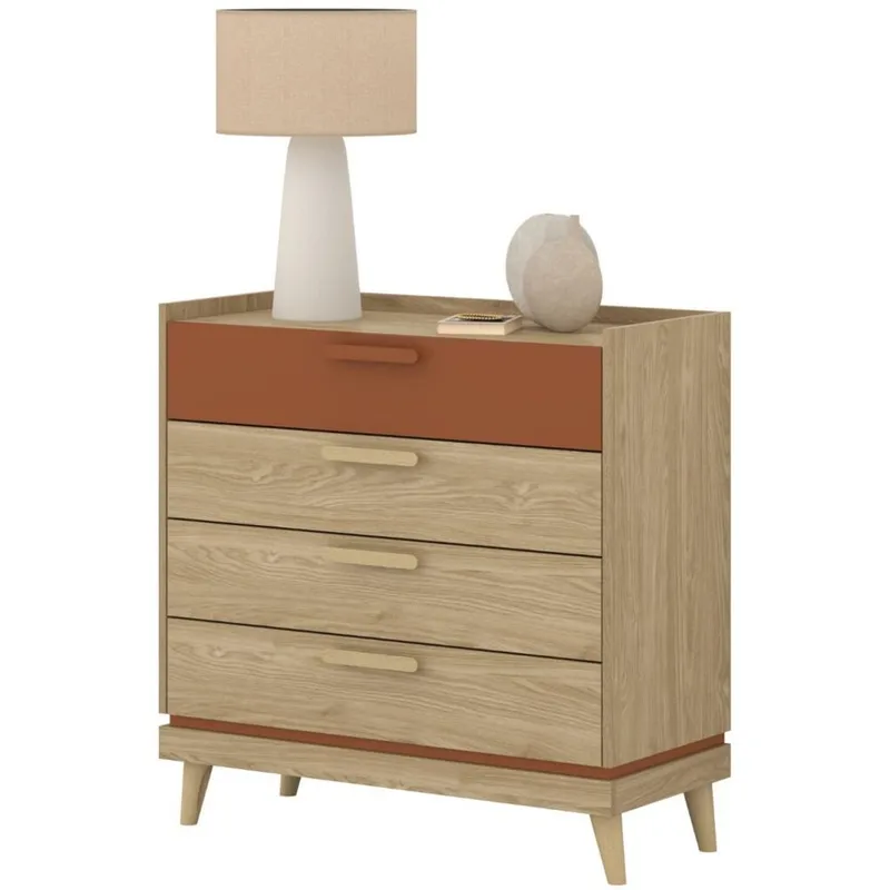 Byrå Scandi med 4 lådor - Oljerad Ek - Förvaring - Förvaringsmöbler - Byrå