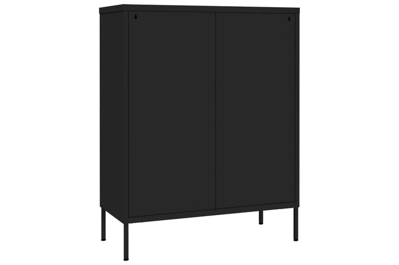 Byrå svart 80x35x101,5 cm stål - Svart - Förvaring - Förvaringsmöbler - Byrå
