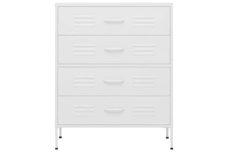 Byrå vit 80x35x101,5 cm stål - Vit - Förvaring - Förvaringsmöbler - Byrå