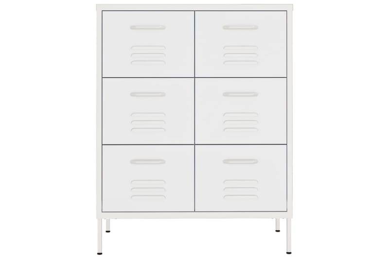 Byrå vit 80x35x101,5 cm stål - Vit - Förvaring - Förvaringsmöbler - Byrå