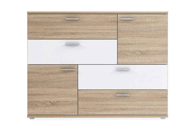 ADCOTE Byrå 125 cm Brun/Vit - Brun/Vit - Förvaring - Förvaringsmöbler - Byrå