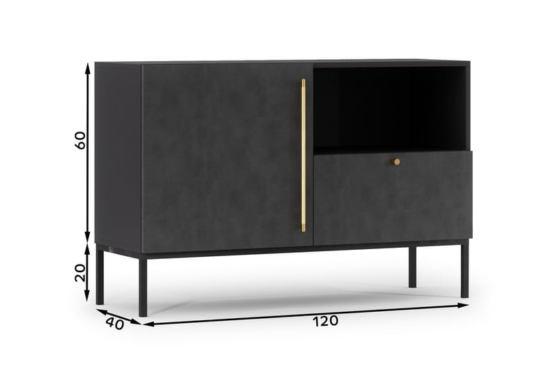 Anjal Byrå 120 cm - Svart - Förvaring - Förvaringsmöbler - Byrå