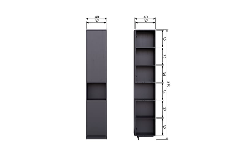Arteksio Highboard 40x40 cm - Svart - Förvaring - Förvaringsmöbler - Byrå