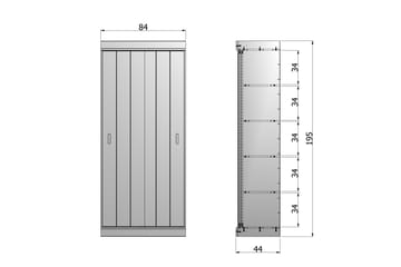Aspasia Förvaringsskåp 195 cm - Vit Tall - Förvaring - Förvaringsmöbler - Byrå
