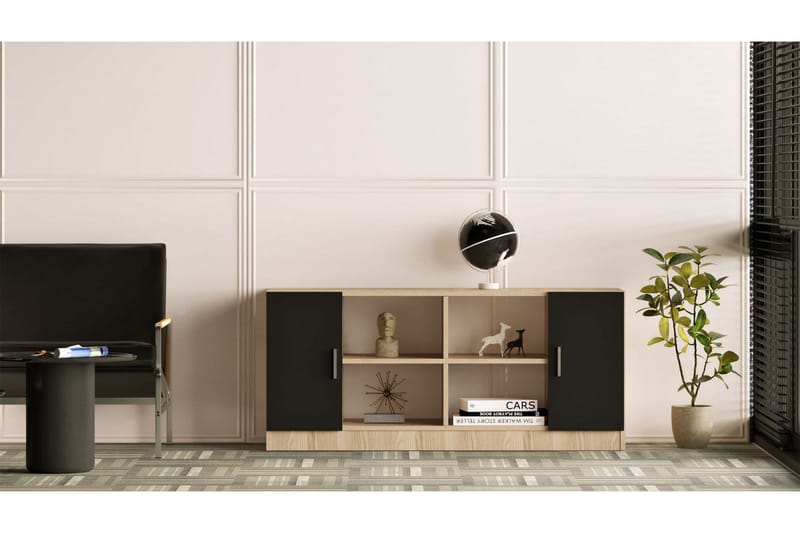 Barrock Highboard 46x140 cm - Natur/Svart - Förvaring - Förvaringsmöbler - Byrå