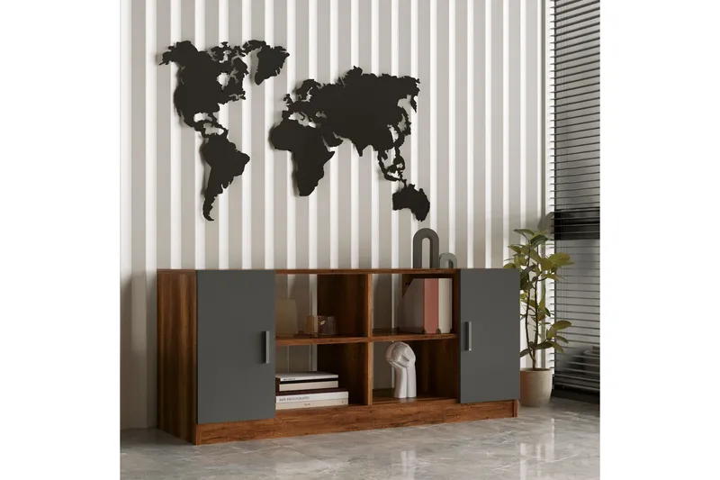 Barrock Highboard 46x140 cm - Teak/Antracit - Förvaring - Förvaringsmöbler - Byrå